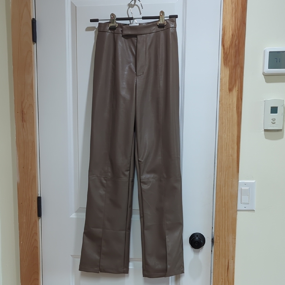 Women's Brown Leather Pants